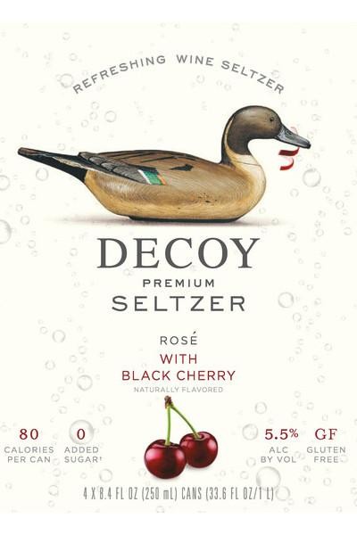 Decoy Premium Seltzer Rose with Black Cherry - Pink Wine from California - 4x 8.4oz Cans