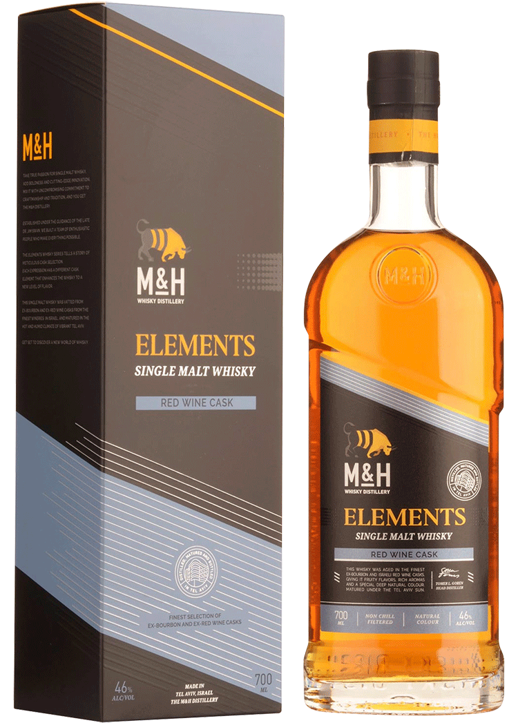 Elements Red Wine Cask Whiskey Scotch Single Malt by Milk & Honey | 750ml | Israel