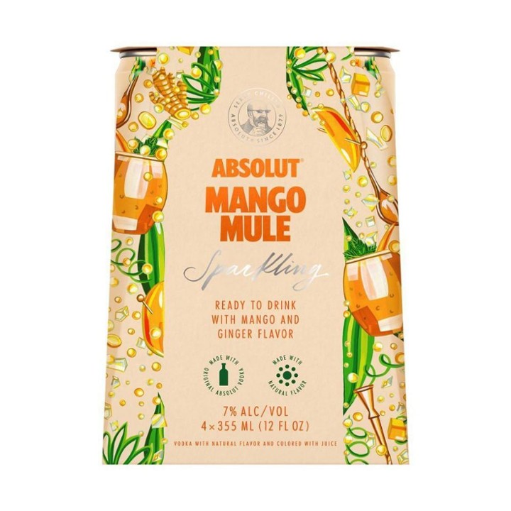 Absolut Cocktail Mango Mule Fruit Ready-to-drink - 4x 355ml Cans