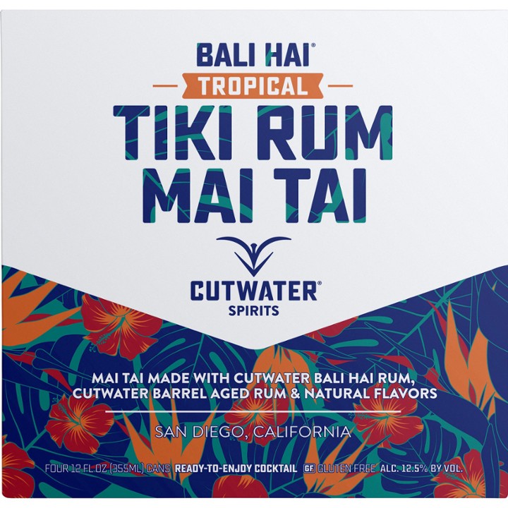 Cutwater Tiki Rum Mai Tai Tropical Ready to Drink Cocktail 12oz