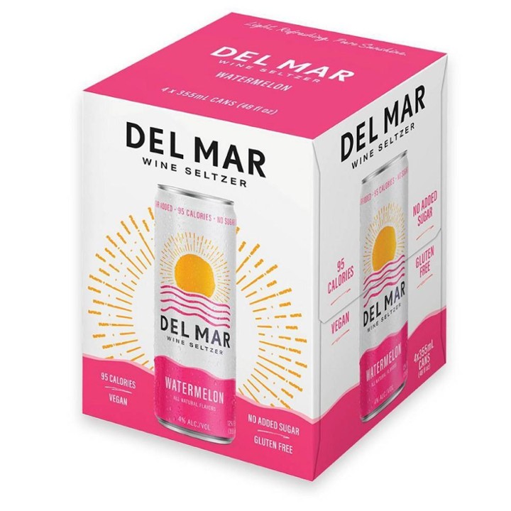 Del Mar Wine Seltzer Watermelon - Pink from California - 6x 12oz Cans