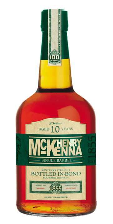 Henry McKenna Single Barrel Bourbon, 10 Year, Bottled-in-Bond Bourbon Whiskey - 750ml Bottle