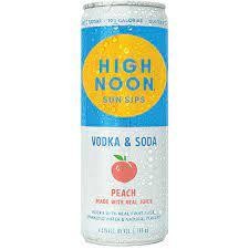 High Noon Peach Sun Sips Vodka Seltzer Cans (355 ml x 24 ct) full case