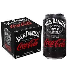 Jack Daniel's Old No. 7 Coca-Cola & Tennessee Whiskey Cocktail Cans (355 ml x 4 ct)