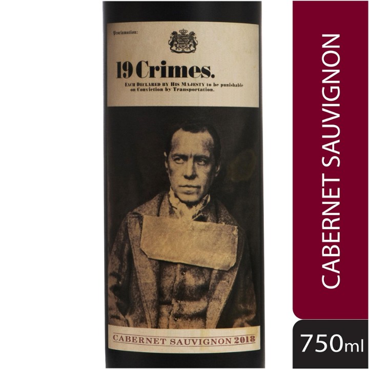 19 Crimes Cabernet Sauvignon - Red Wine from Australia - 750ml Bottle