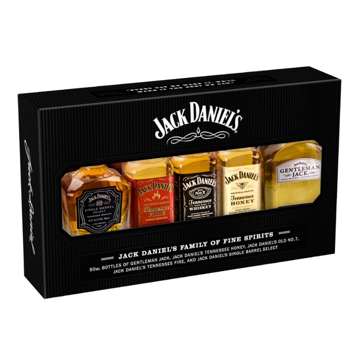 Jack Daniel's Family Pack Tennessee Whiskey - 5x 50ml Bottles