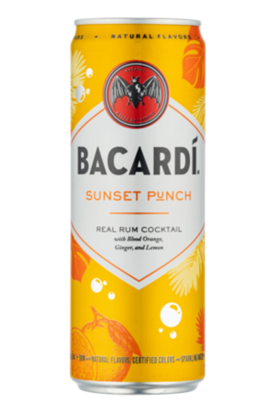 Bacardi BACARD Ready-to-Drink Sunset Punch Fruit Cocktail - 4x 355ml Cans