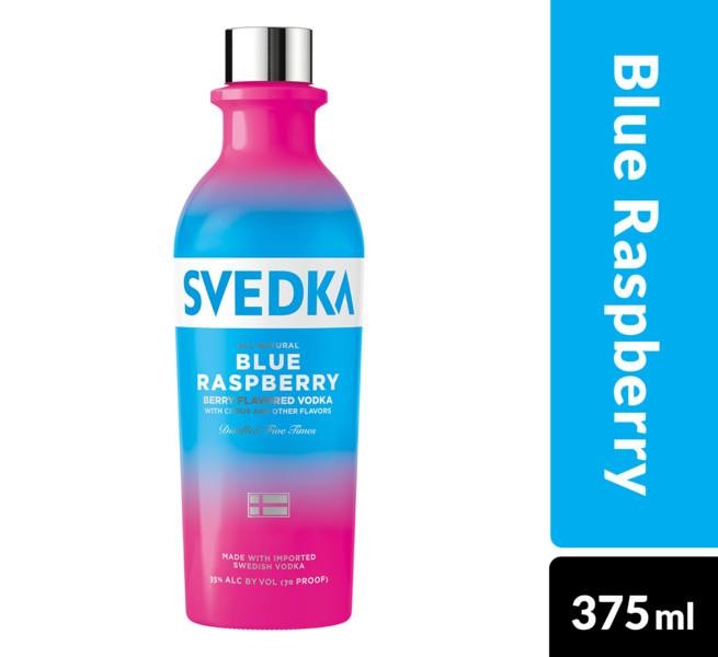 SVEDKA Blue Raspberry Flavored Vodka, 375 ML Bottle, 70 Proof