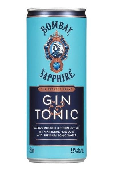 Bombay Sapphire Ready-to-Drink Gin & Tonic - 4x 250ml Cans