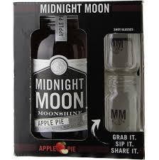 Midnight Moon 70 Proof Apple Pie Moonshine with Shot Glass Gift Set (750 ml)