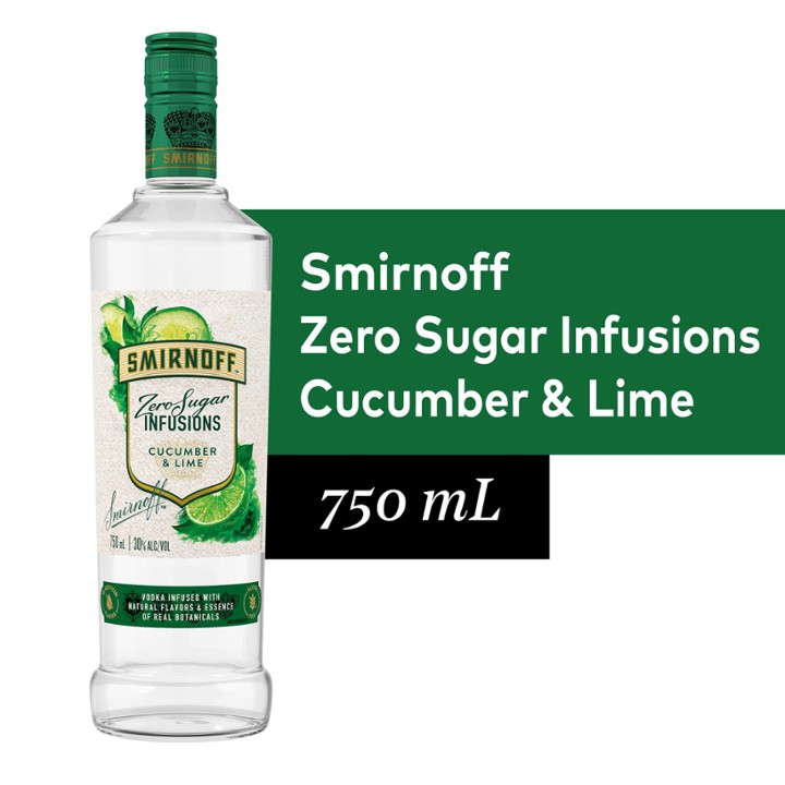 Smirnoff Zero Sugar Infusions Cucumber & Lime Flavored Vodka - 750ml Bottle