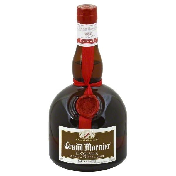 Grand Marnier Cognac & Orange Liqueur Cordon Rouge 80 W/ 2 Glass Flutes 750ml