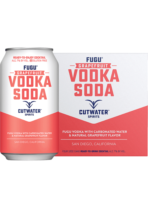 Cutwater Spirits Grapefruit Vodka Soda Fruit Cocktail Ready-to-drink - 4x 12oz Cans