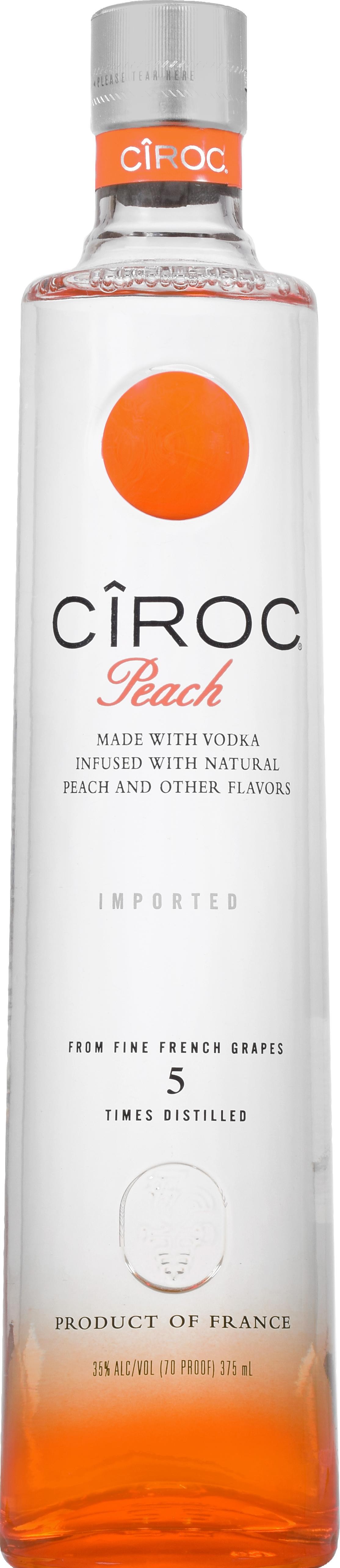CIROC CROC Peach Flavored Vodka - 375ml Bottle