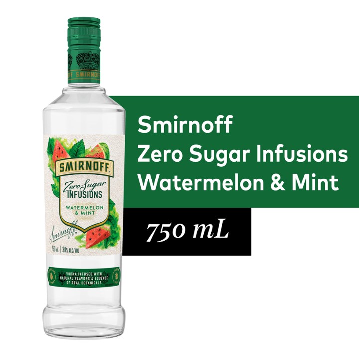 Smirnoff Zero Sugar Infusions Watermelon & Mint Flavored Vodka - 750ml Bottle