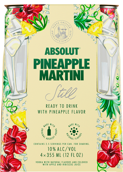 Pineapple Cocktail | Martini by Absolut | 12oz | Sweden