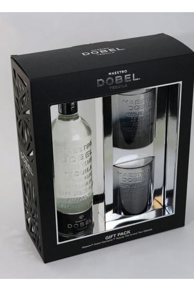 Maestro Dobel Tequila Diamante with Shot Glasses Silver Blanco - 750ml Bottle