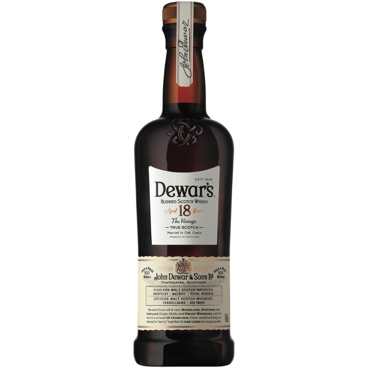 Dewar's 18 Year Blended Scotch Whisky - 750ml Bottle