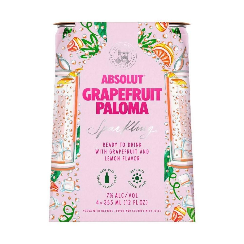 Absolut Cocktail Grapefruit Paloma Fruit Ready-to-drink - 4x 355ml Cans