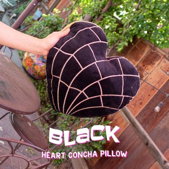 Black Heart Concha Pillow