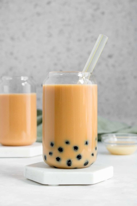 Hong Kong Milk Tea w/ Brown Sugar Boba