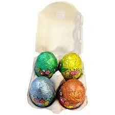 Klett Schokolade Milk Chocolate Foil Eggs 4pc Assortment Carton