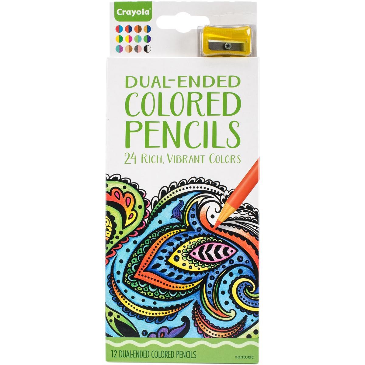 Crayola Dual Ended Colored Pencil Set, 12 Piece