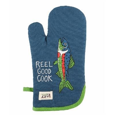 LazyOne Funny Oven Mitts  Cute Kitchen Accessories for Home  Fishing  Bass  Fisherman (Asleep at the Reel  ONE SIZE)