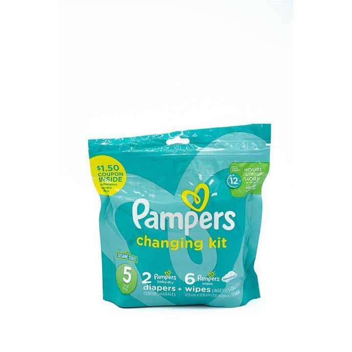 Pampers Changing Kit: Diapers & Wipes - Size 5