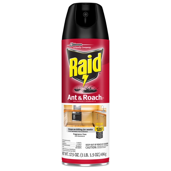 Raid Ant & Roach Killer 26  Fragrance Free  17.5 Oz