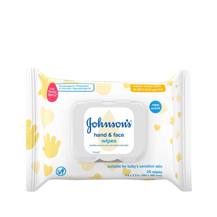 Johnson's Hand & Face Wipes - 25 Pack