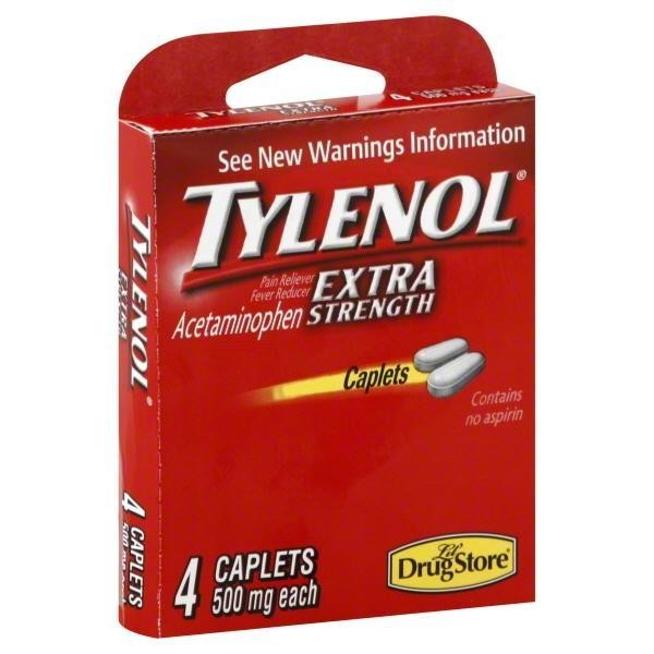 Tylenol Extra Strength Pain Reliever & Fever Reducer 4ct  Case of 6