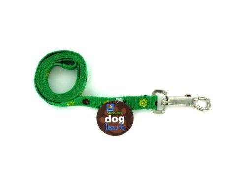 Woven Dog Leash with Paw Print Design