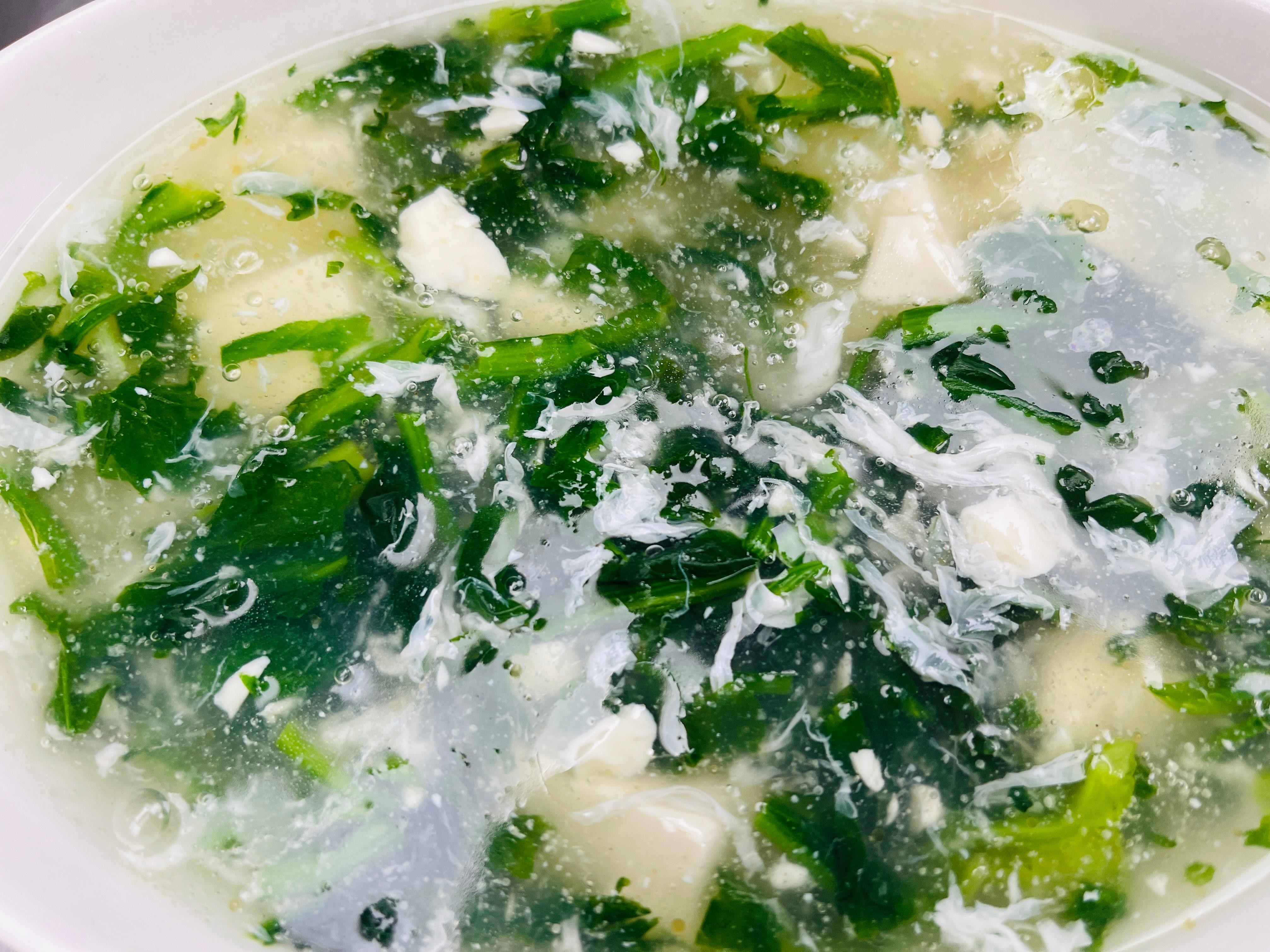 Tofu Soup w. Shepherd's Purse荠菜豆腐羹