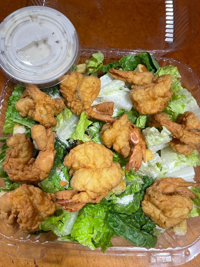 Fried Shrimp Caesar Salad