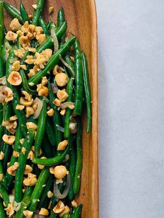Charred Green Beans with Brown Butter and Hazelnuts