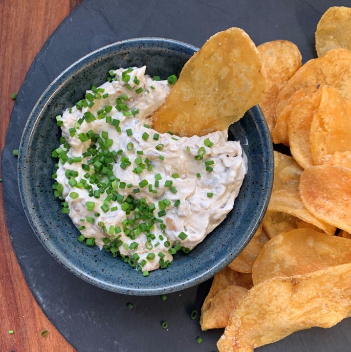 Forklift Onion Dip with House-Fried Potato Chips