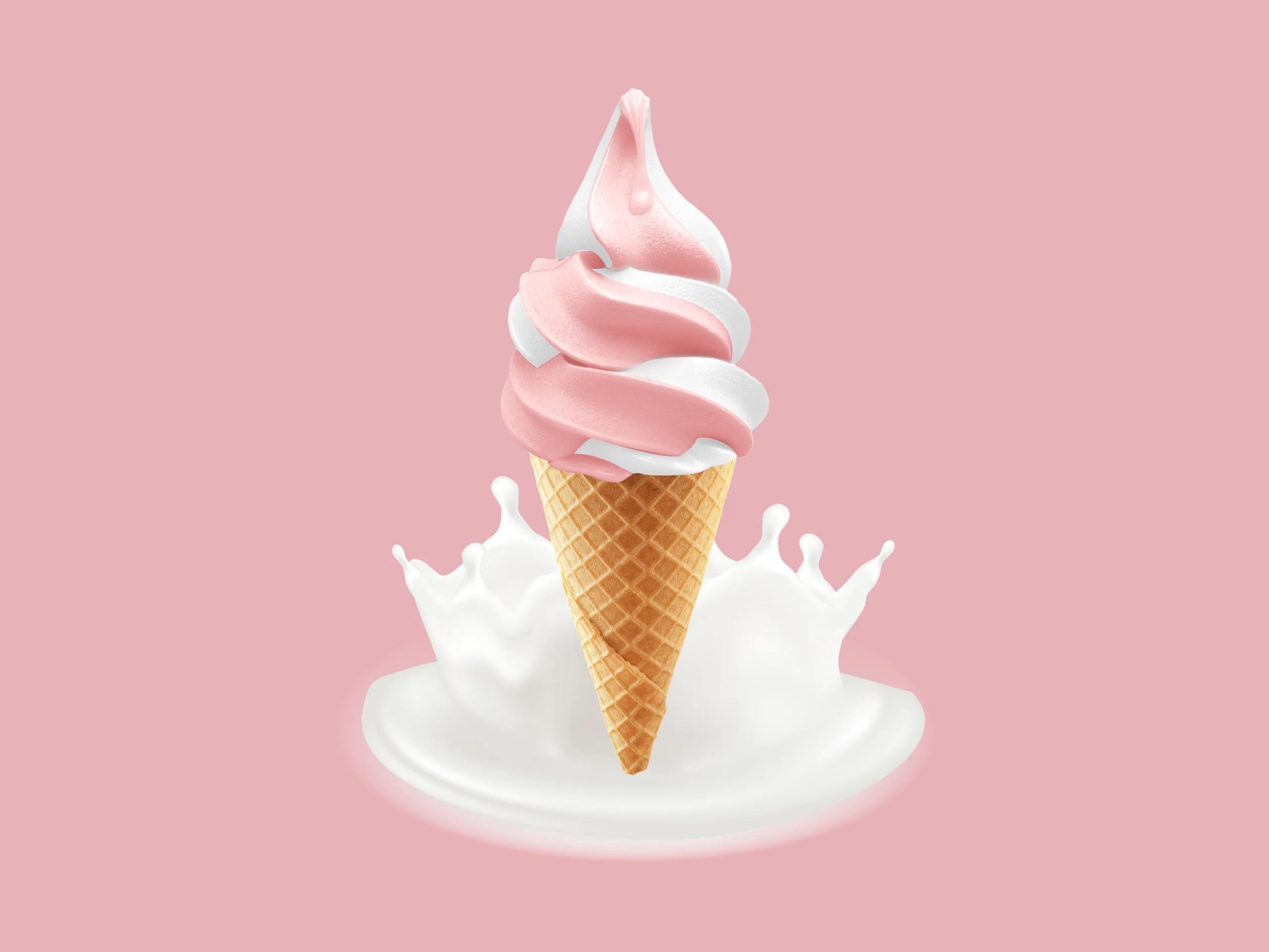Milk & Peach Swirls Ice Cream