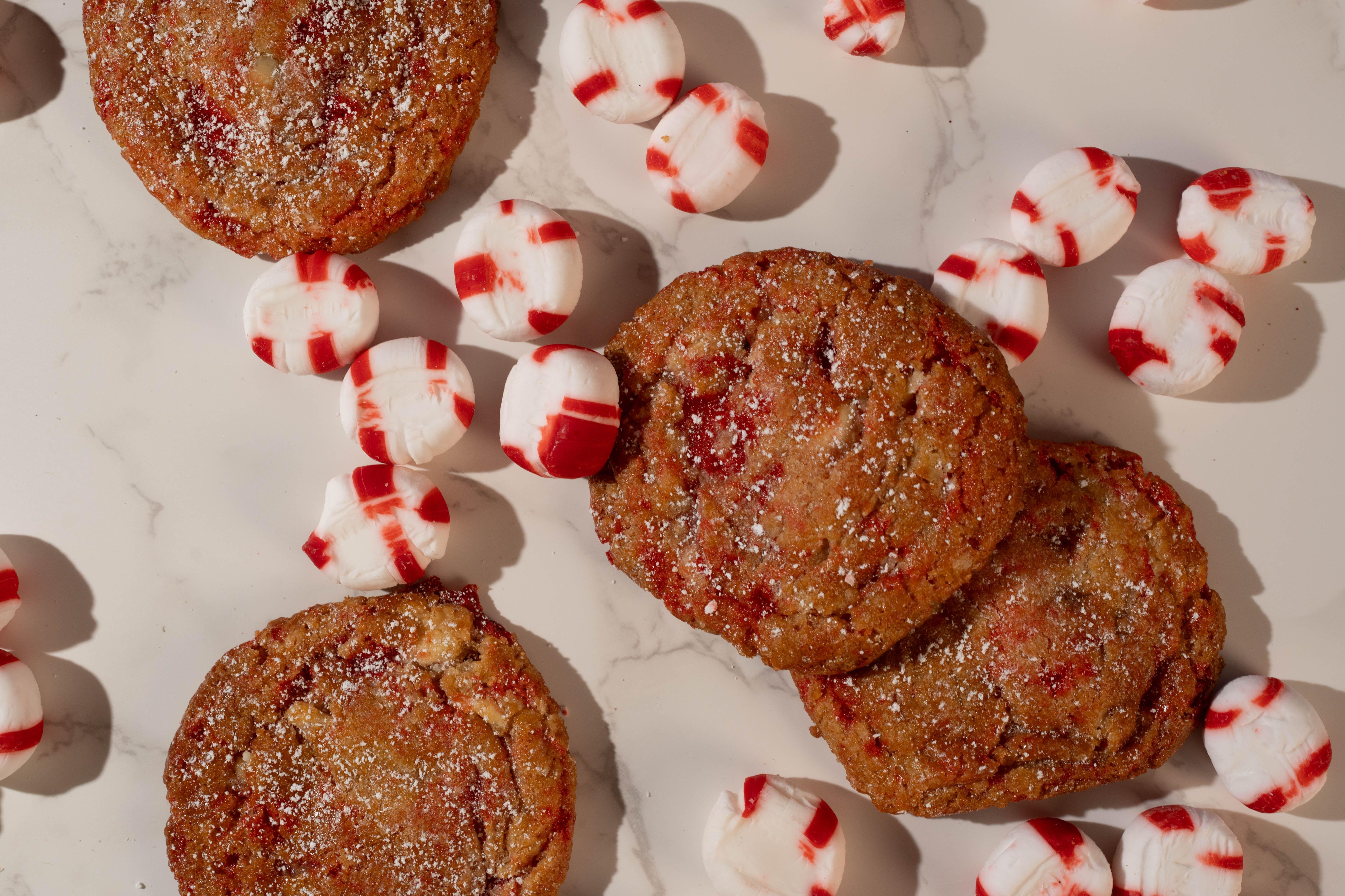 Candy Cane White Chocolate Cookies