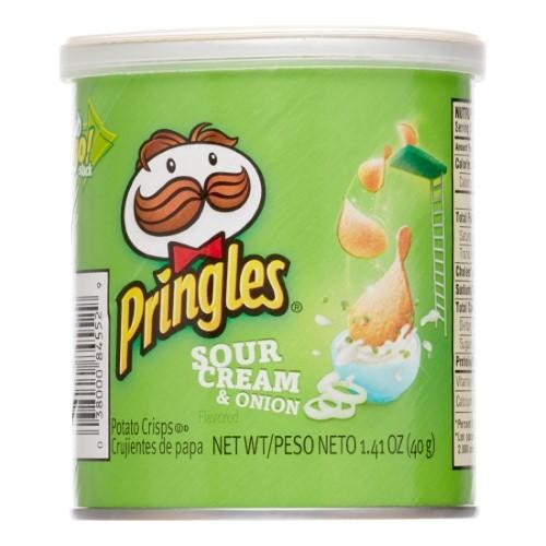 Pringles Potato Crisps Chips  Lunch Snacks  Sour Cream and Onion  1.4oz  1 Can