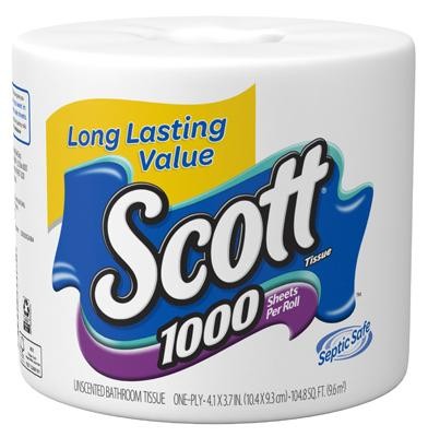 Kimberly Clark Scott 1000 Sheets per Roll Regular Toilet Paper 39327 Pack of 36 - All