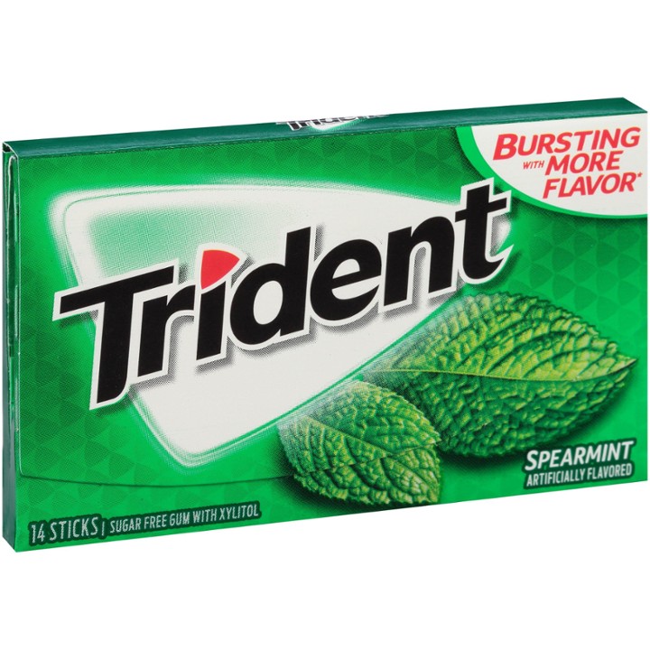 Trident Spearmint Sugar Free Gum  14 Pieces