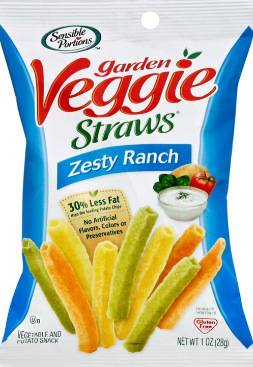 Sensible Portions Gluten-Free Zesty Ranch Garden Veggie Straws  1 Oz  24 Count Multipack