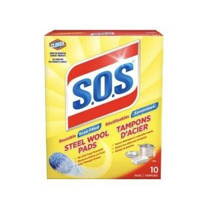 New 824321 S.O.S Steel Wool Soap Pads 10Ct (6-Pack) Cleaning Cheap Wholesale Discount Bulk Home and Garden Cleaning Soap Pads