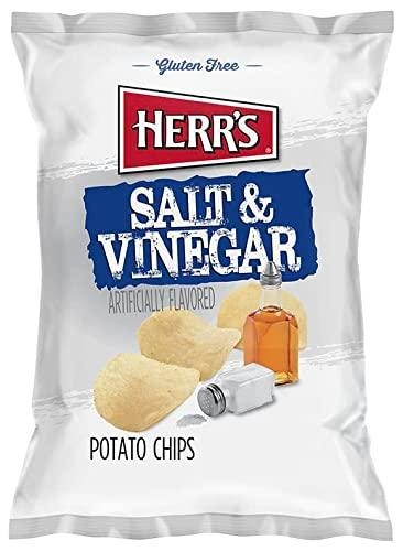 Herr's Salt & Vinegar Potato Chips, 7.75 Ounce (Pack of 12 Bags)