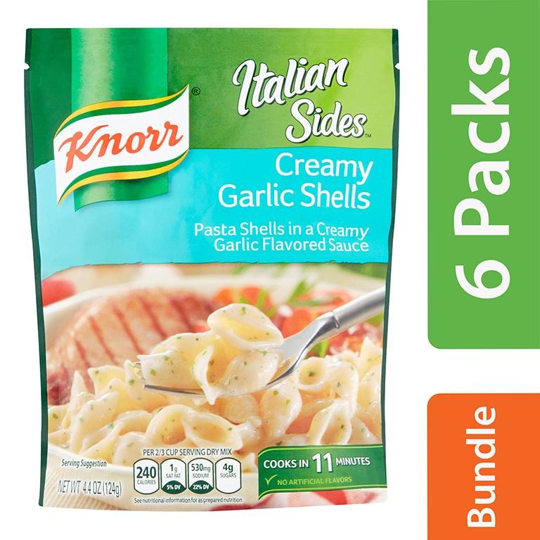Knorr Italian Sides Pasta Side Dish Creamy Garlic Shells - 4.4oz