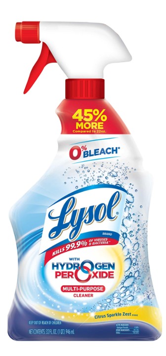 LYSOL Brand Multi-Purpose Hydrogen Peroxide Cleaner Citrus Sparkle Zest 32 Oz