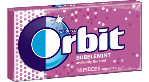 Orbit Gum Bubblemint Sugar Free Chewing Gum  Single Pack - 14 Piece