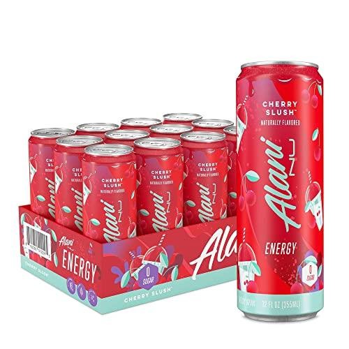 Alani Nu Sugar-Free Energy Drink, Pre-Workout Performance, Cherry Slush, 12 Oz Cans (Pack of 12)