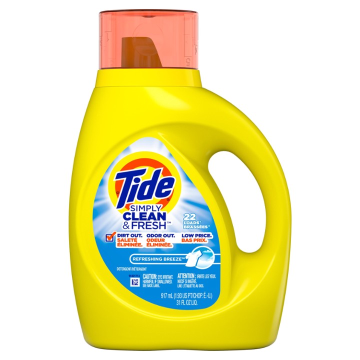 Tide Simply Clean & Fresh Liquid Laundry Detergent, Refreshing Breeze - 31 Fl Oz